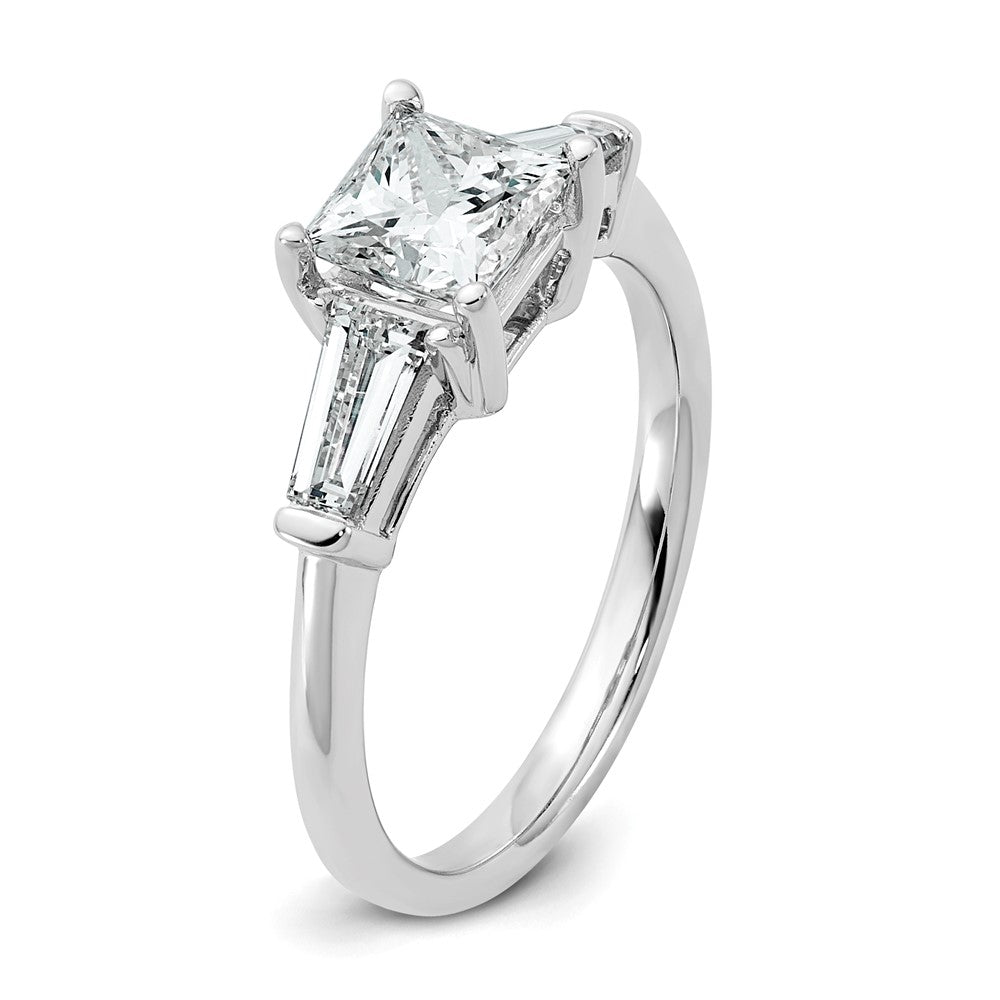 14kw 1 1/2ct Lab Grown Diamond VS+ F+ Princess&Baguette Comp Eng Ring