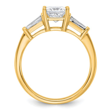 14k 1 1/2ct Cert Lab Grown Dia VS+ F+ Princess&Baguette Comp Eng Ring