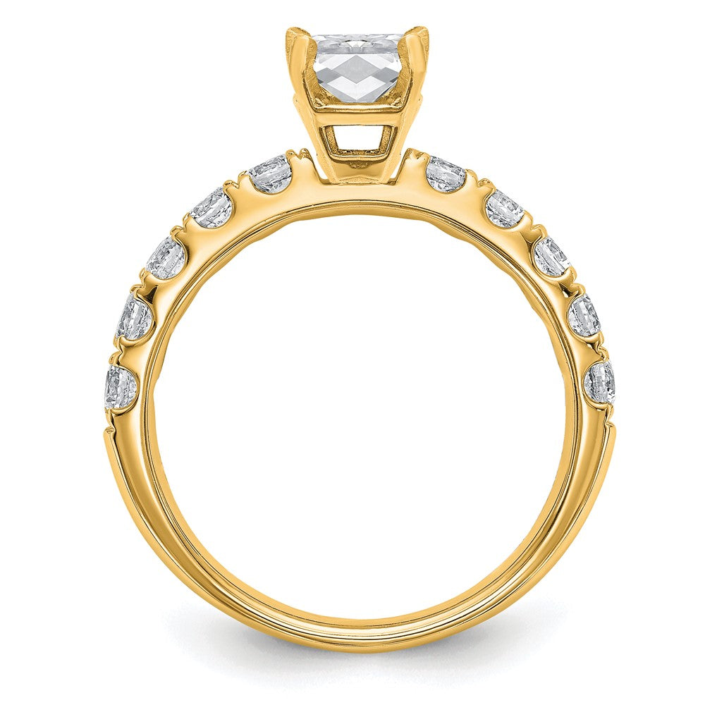 14k Cert 1 3/4ct Lab Grown Diamond VS+ F+ Emerald Comp Eng Ring