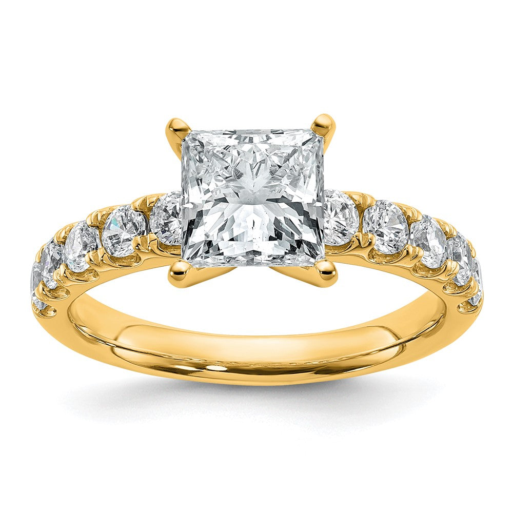 14K YG 5ct Princess VS DEF IGI Cert Lab Grown Dia Solitaire Ring