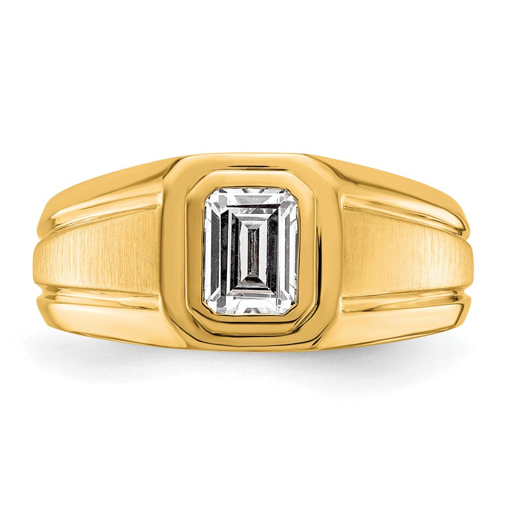 IBGoodman 14k 1ct Lab Grown Diamond VS+ F+ Radiant Comp Men's Ring