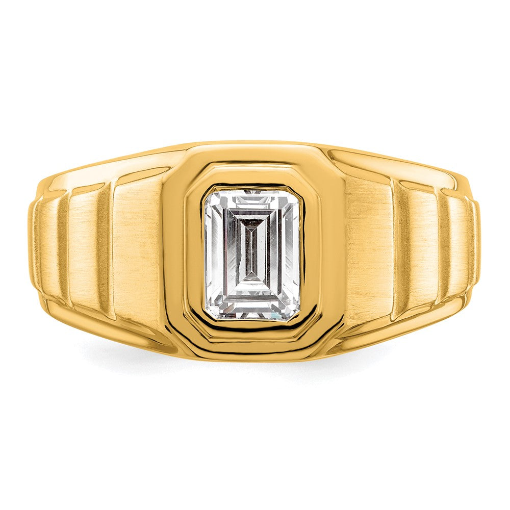 IBGoodman 14k 1ct Lab Grown Diamond VS+ F+ Radiant Comp Men's Ring
