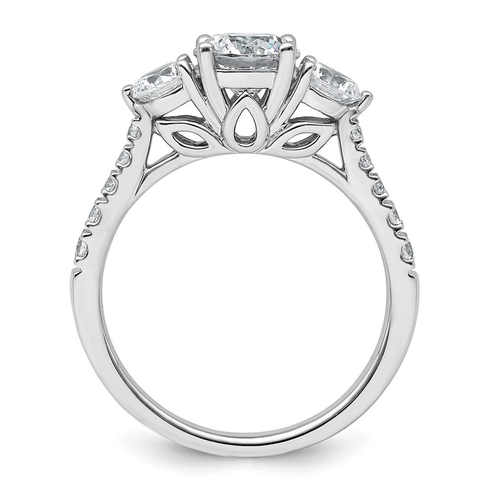 14kw 1 3/4ct Cert Lab Grown Diamond VS+ F+ Round Comp 3 Stone Eng Ring
