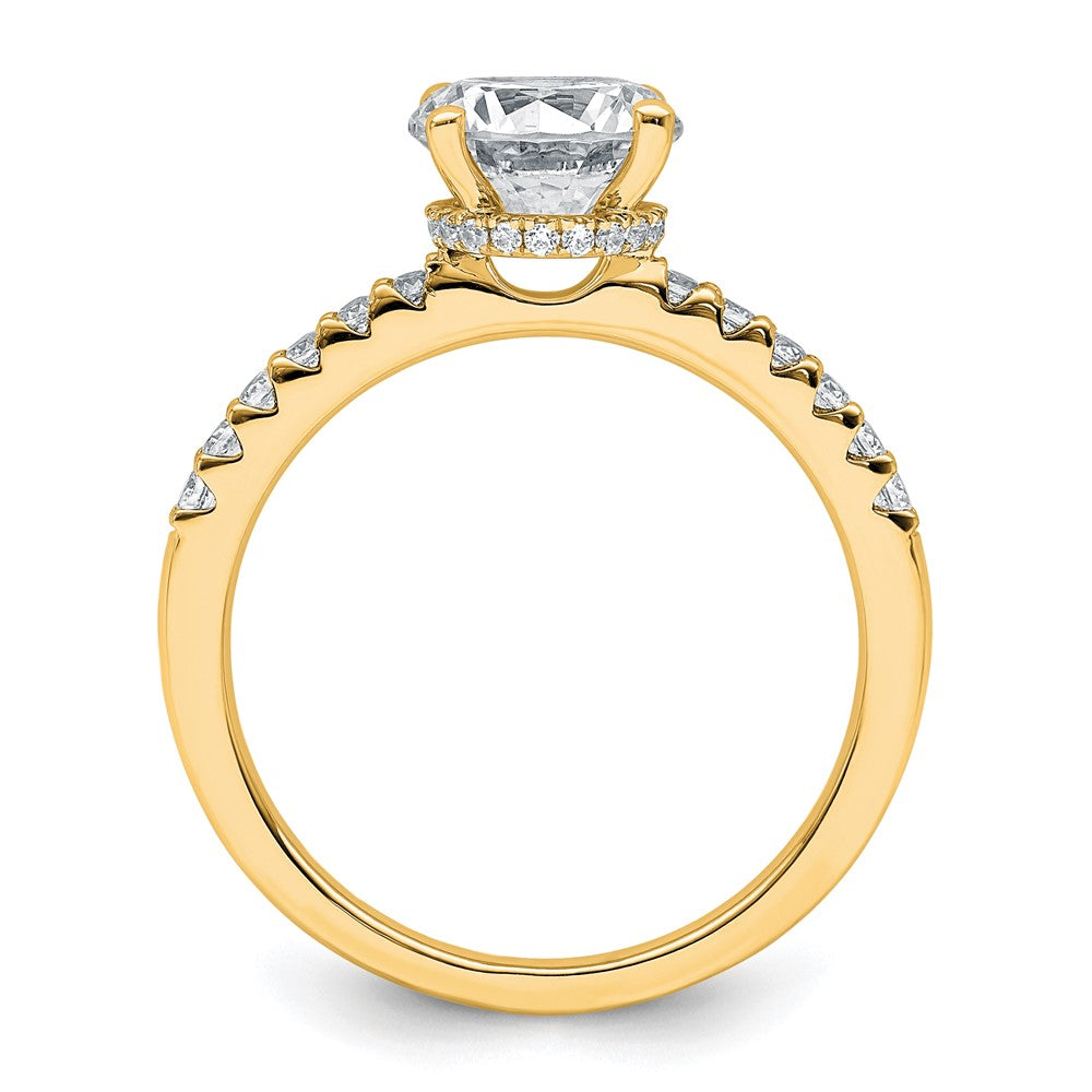 14k 1 3/4ct Certified Lab Grown Diamond VS+ F+ Round Complete Eng Ring