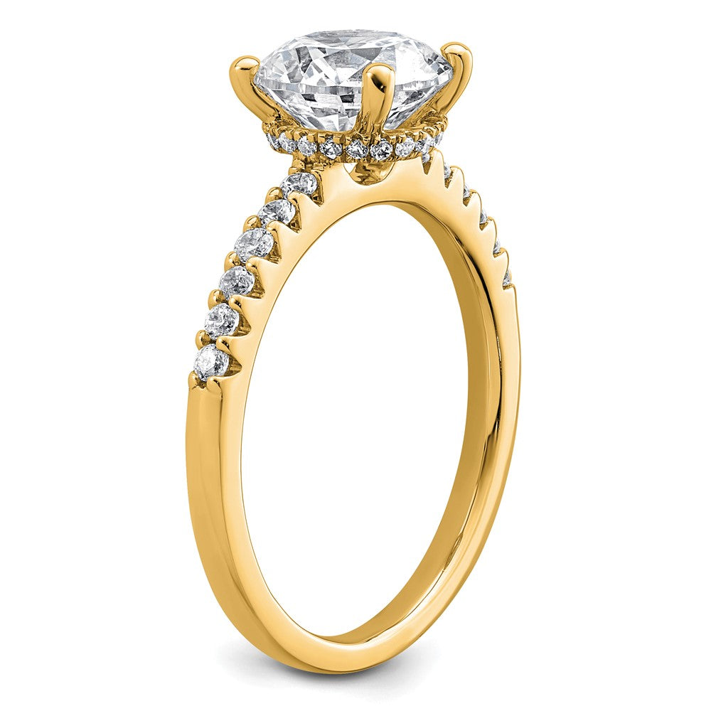 14k 2 1/4ct Lab Grown Diamond VS+ F+ Round Complete Eng Ring