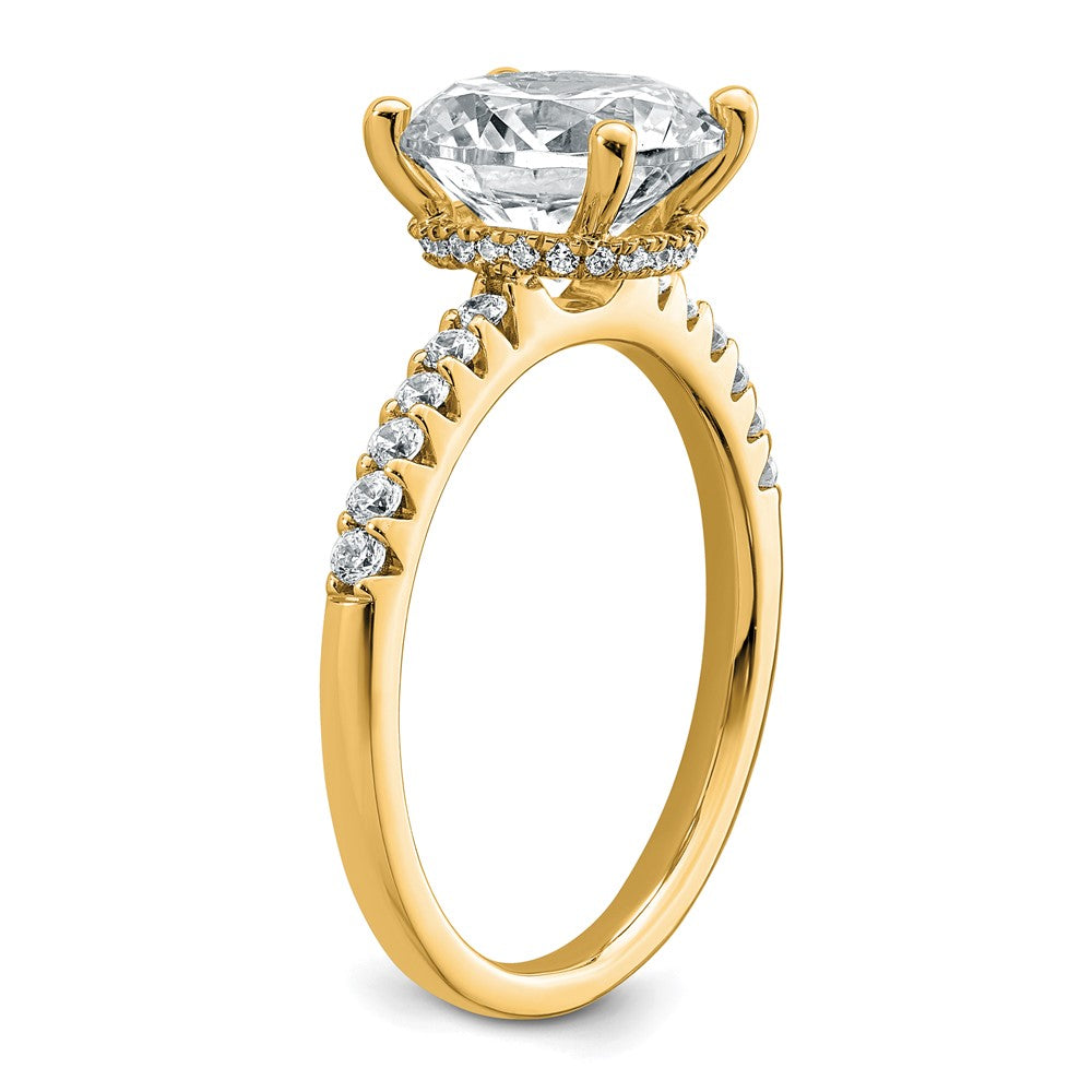 14k 2 3/4ct Lab Grown Diamond VS+ F+ Round Complete Eng Ring