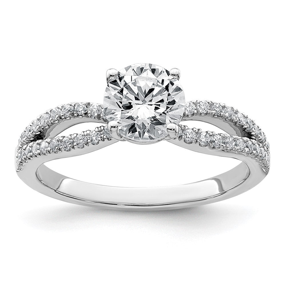 14kw 1 1/4ct Cert Lab Grown Diamond VS+ F+ Round Complete Eng Ring