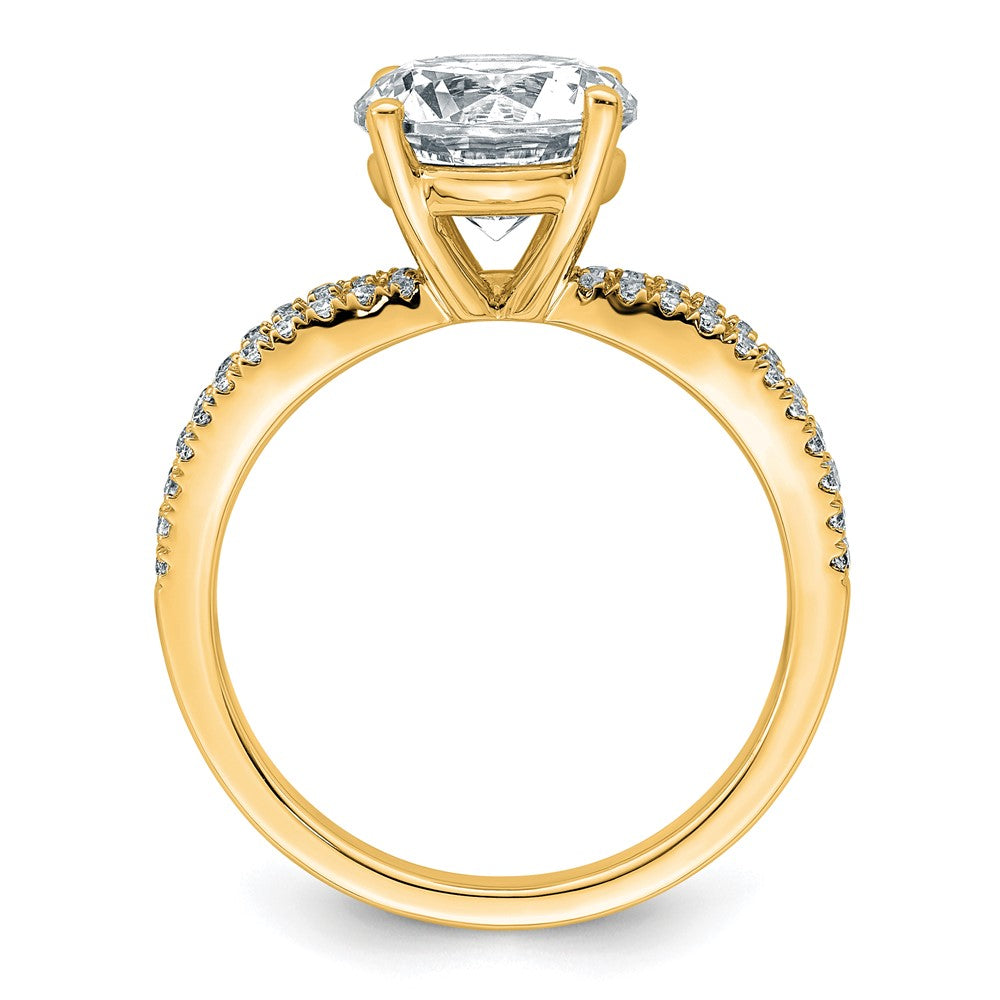 14k 2 1/2ct Cert Lab Grown Diamond VS+ F+ Round Complete Eng Ring