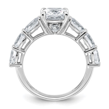 14kw 3 3/4ct Lab Grown Diamond VS+ F+ Cushion Semi-mnt Eng Ring