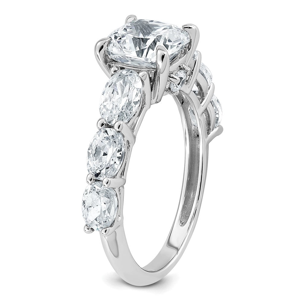 14kw 3 3/4ct Certified Lab Grown Diamond VS+ F+ Cushion Comp Eng Ring