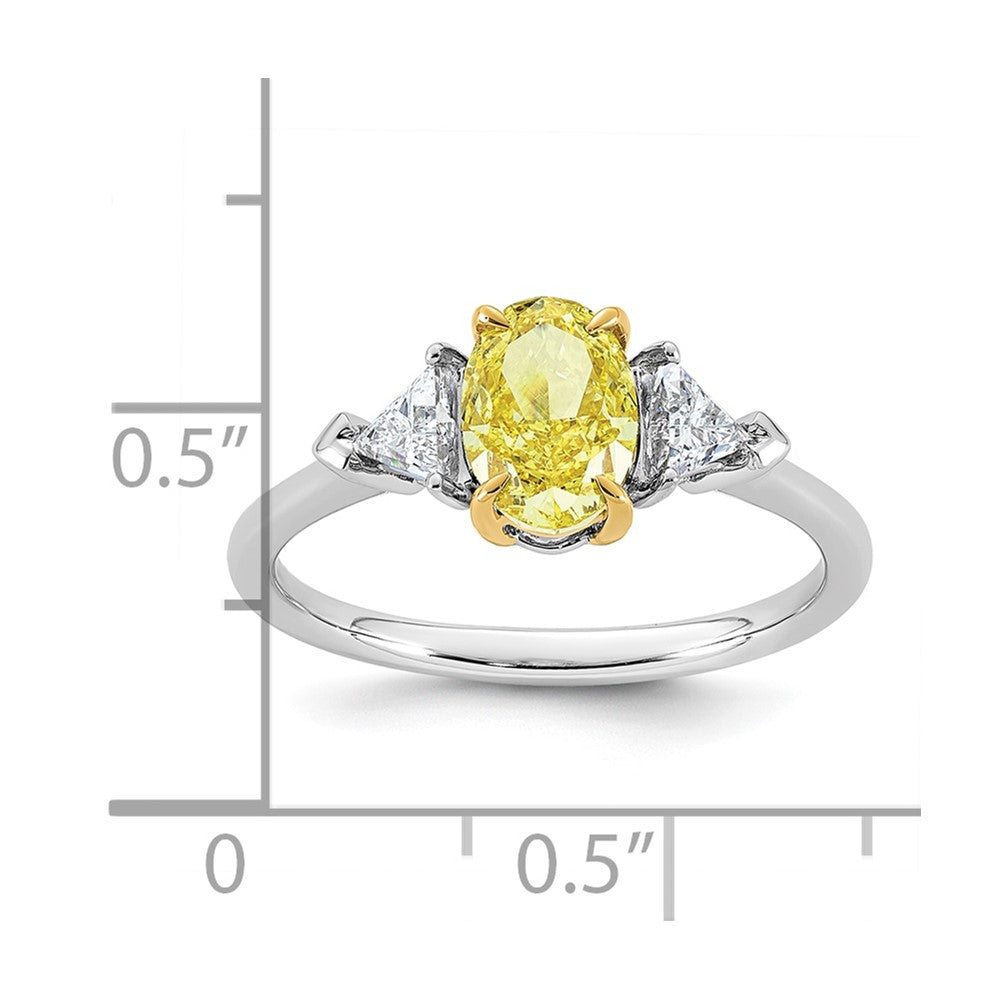 Emma Grace 14ktt 1 1/2ct LabGrown Dia Cert Vivid Yellow & VS+ F+ Comp Ring