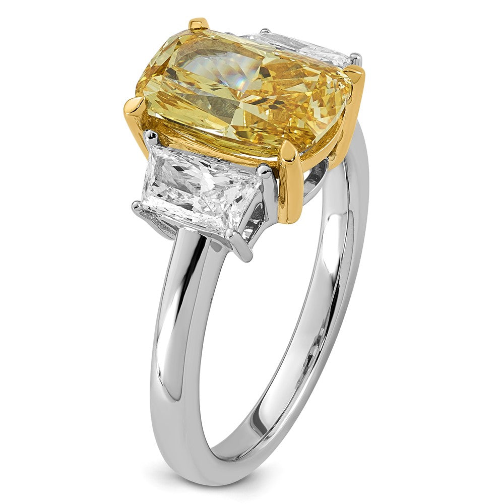 Emma Grace 14ktt 3 7/8ct Lab Grown Dia Cert Vivid Yellow & VS+ F+ Comp Ring