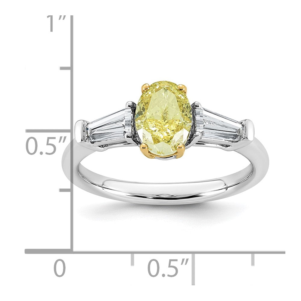 Emma Grace 14ktt 1 1/2ct LabGrown Dia Cert Vivid Yellow & VS+ F+ Comp Ring