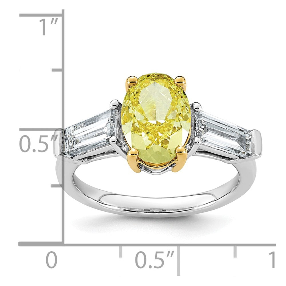 Emma Grace 14ktt 4 1/2ct LabGrown Dia Cert Vivid Yellow & VS+ F+ Comp Ring