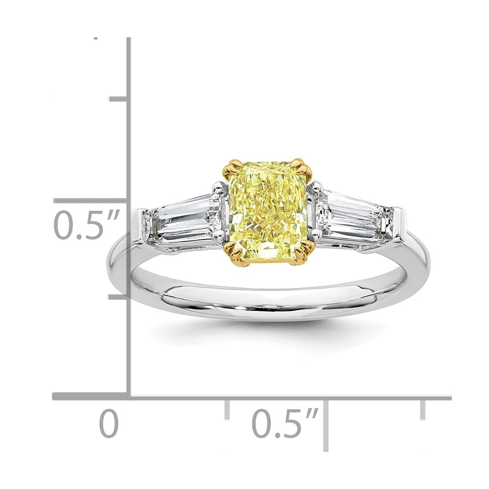 Emma Grace 14ktt 1 1/2ct Lab Grown Dia Cert Vivid Yellow & VS+ F+ Comp Ring