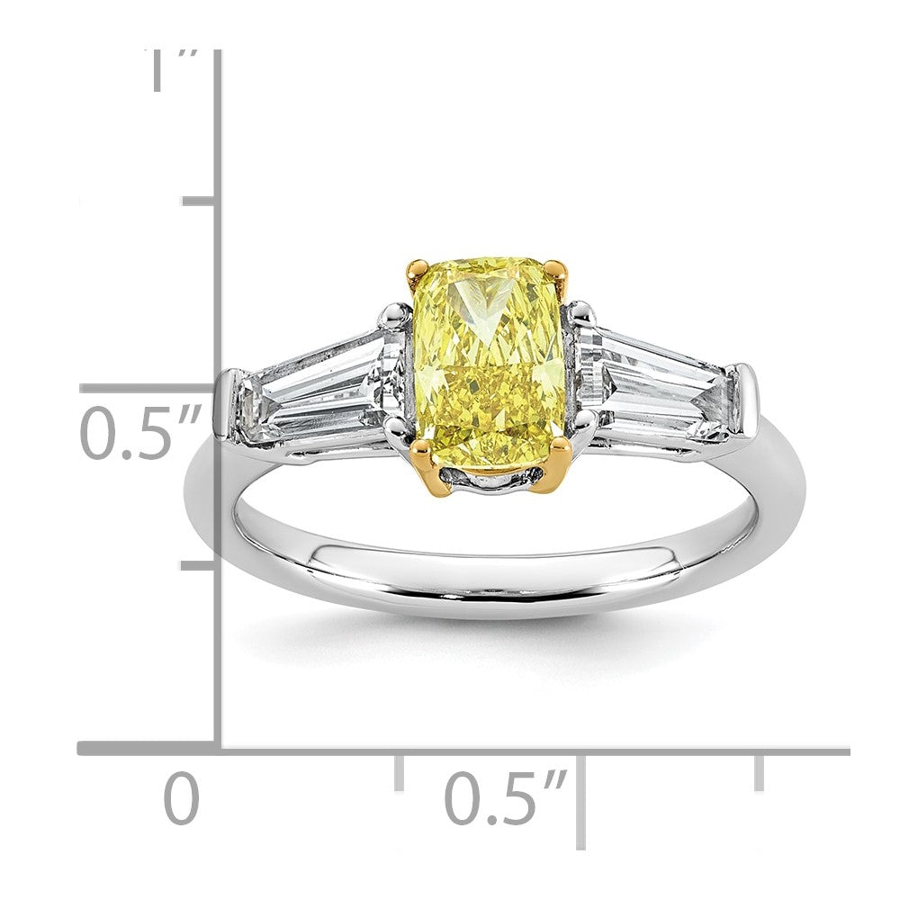 Emma Grace 14ktt 2 3/8ct Lab Grown Dia Cert Vivid Yellow & VS+ F+ Comp Ring