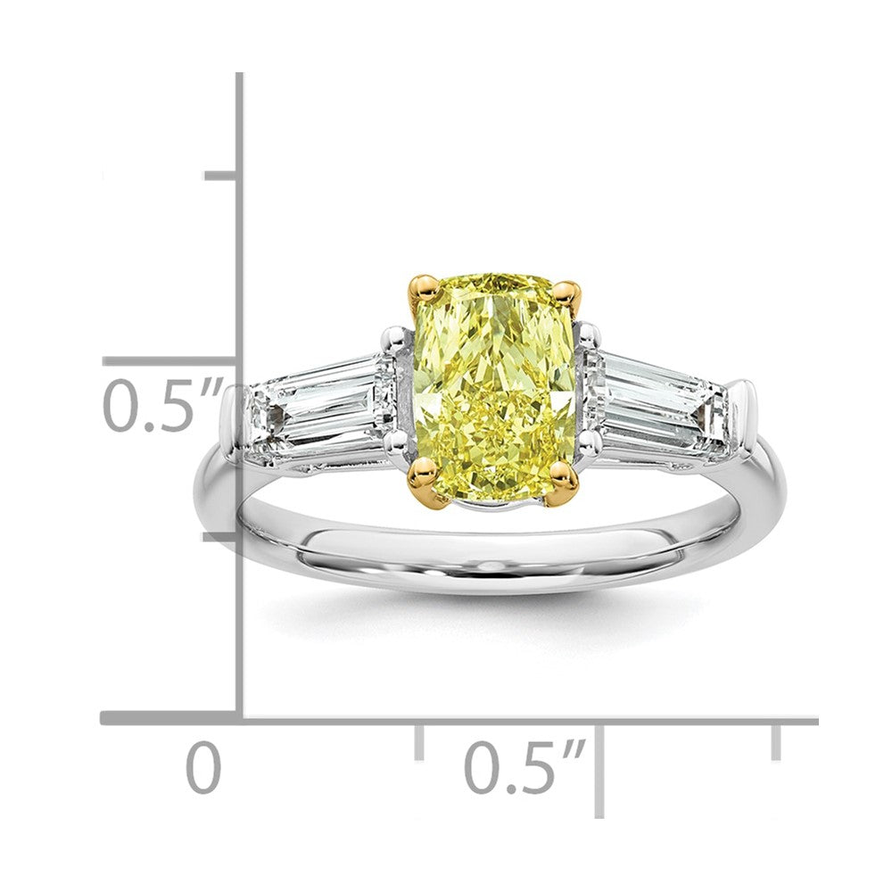 Emma Grace 14ktt 2 1/4ct Lab Grown Dia Cert Vivid Yellow & VS+ F+ Comp Ring