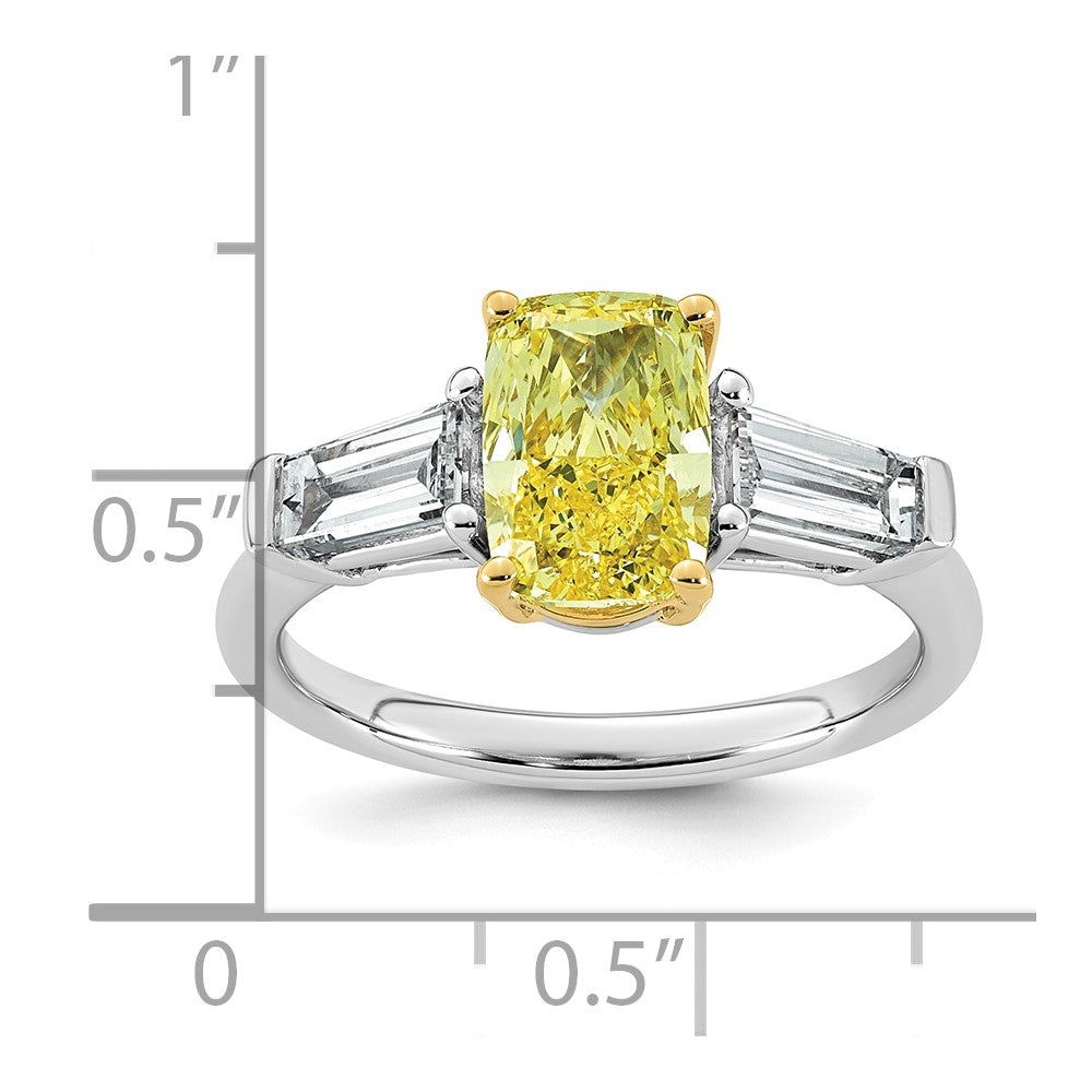 Emma Grace 14ktt 2 7/8ct Lab Grown Dia Cert Vivid Yellow & VS+ F+ Comp Ring