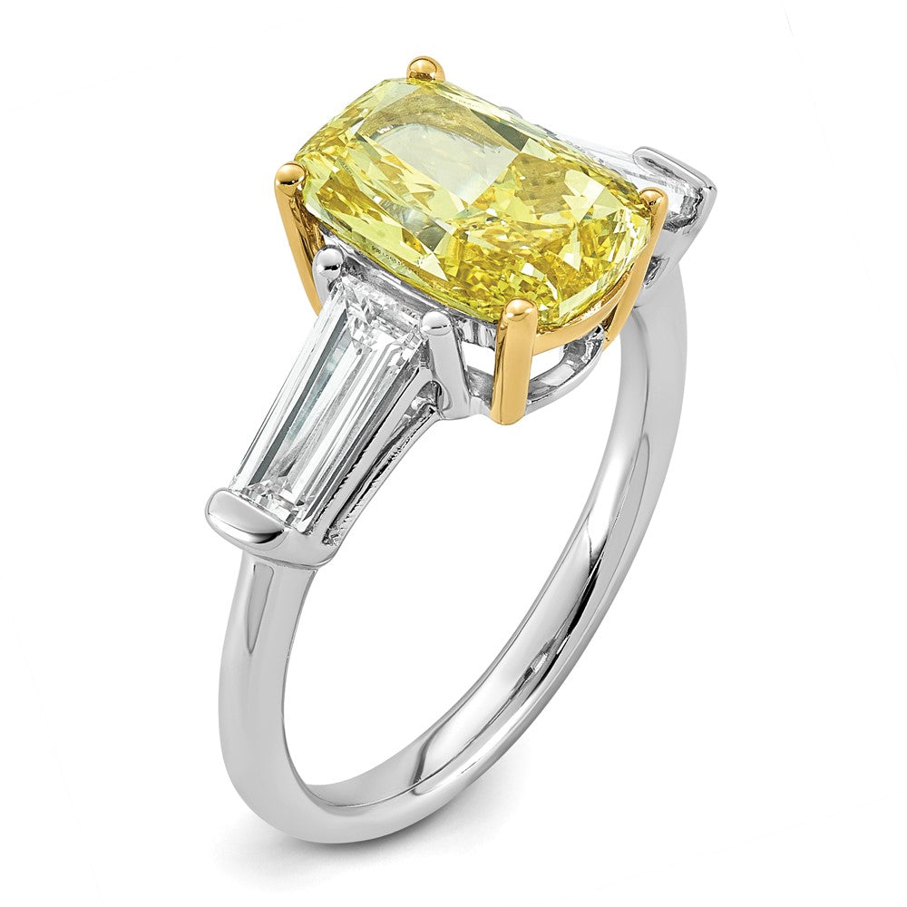 Emma Grace 14ktt 4 1/3ct Lab Grown Dia Cert Vivid Yellow & VS+ F+ Comp Ring