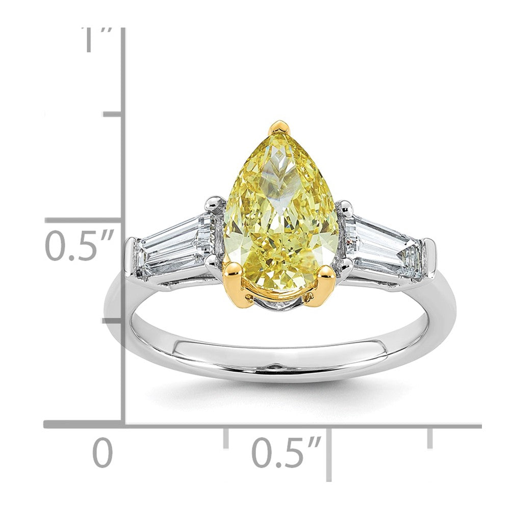 Emma Grace 14ktt 2 3/4ct Lab Grown Dia Cert Vivid Yellow & VS+ F+ Comp Ring