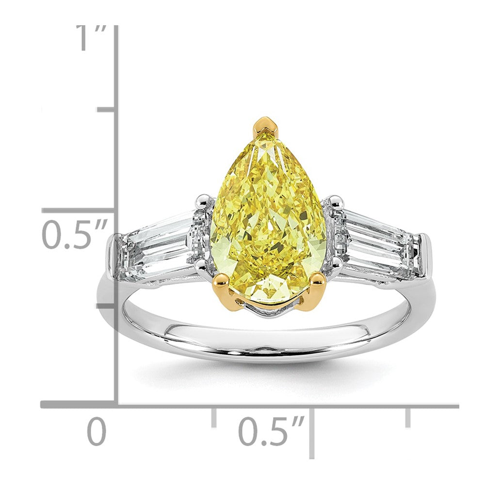 Emma Grace 14ktt 3 5/8ct Lab Grown Dia Cert Vivid Yellow & VS+ F+ Comp Ring