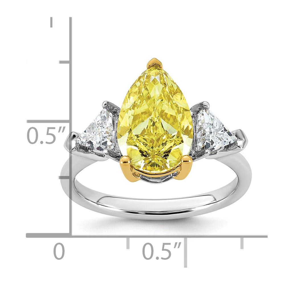 Emma Grace 14ktt 4 5/8ct LabGrown Dia Cert Vivid Yellow & VS+ F+ Comp Ring