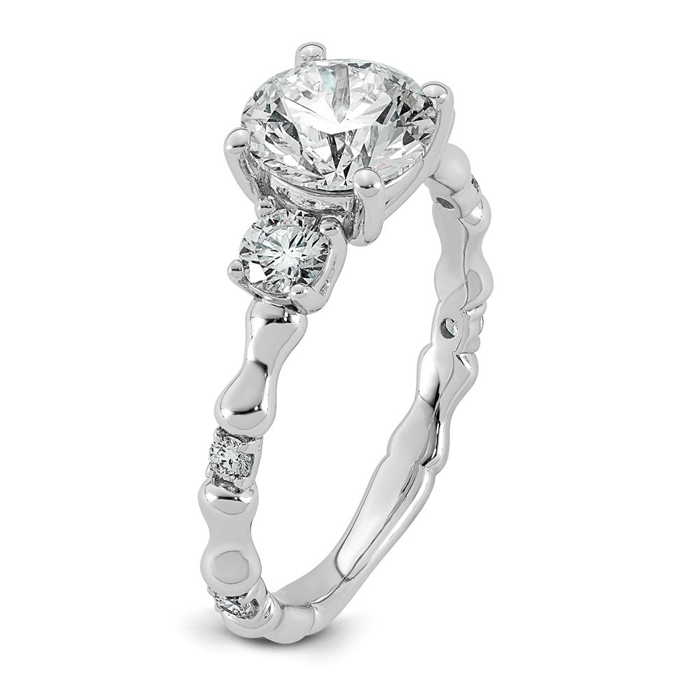 14kw 1 7/8ct Cert Round Center Lab Grown Diamond VS+ F+ Comp Ring