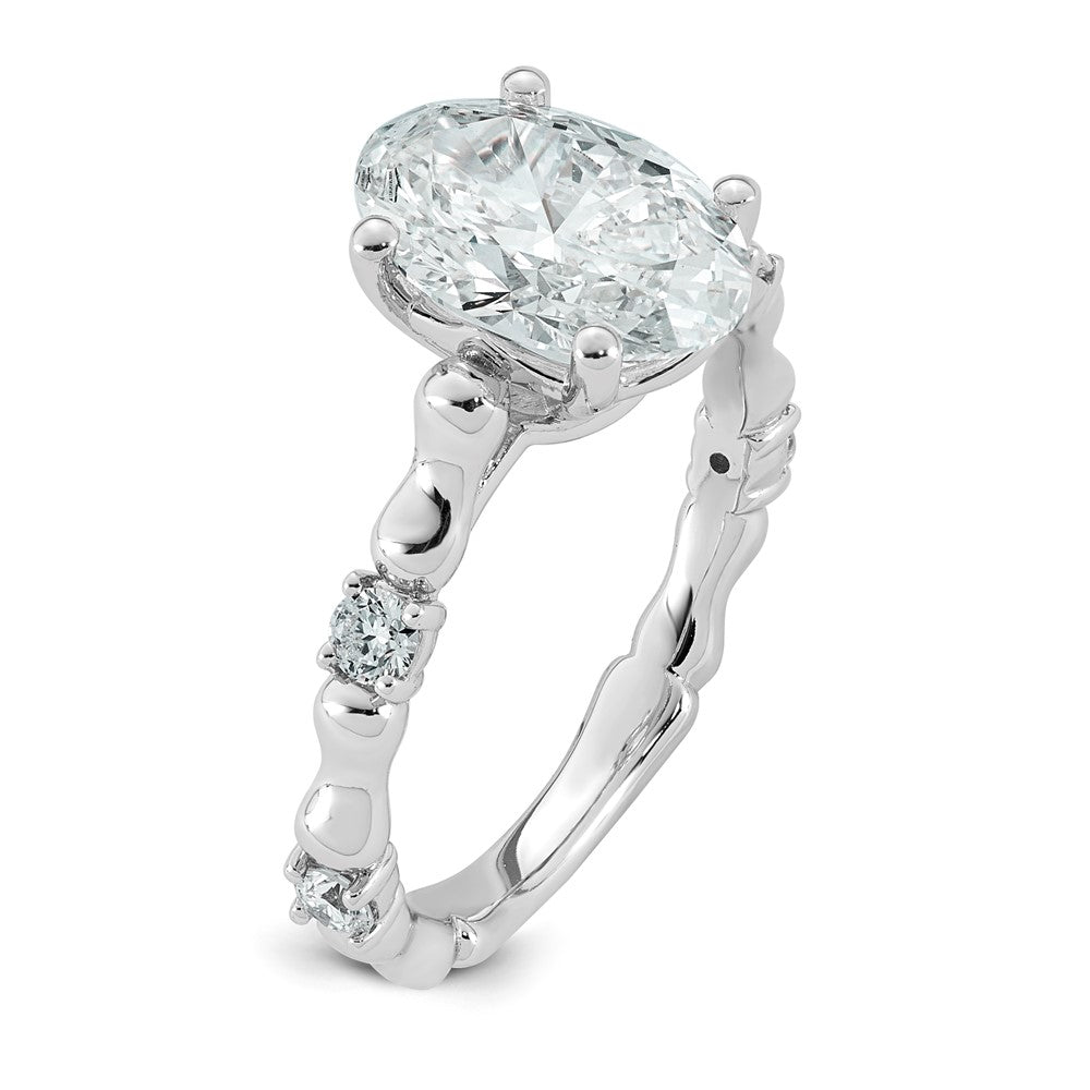 14kw 2 3/4ct Certified Oval Center Lab Grown Diamond VS+ F+ Comp Ring