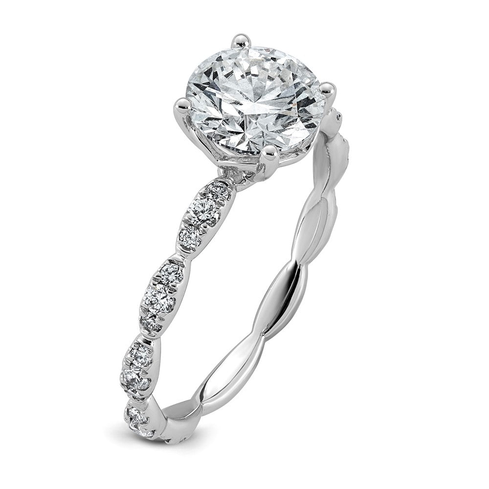 14kw 1 7/8ct Certified Round Center Lab Grown Diamond VS+ F+ Comp Ring