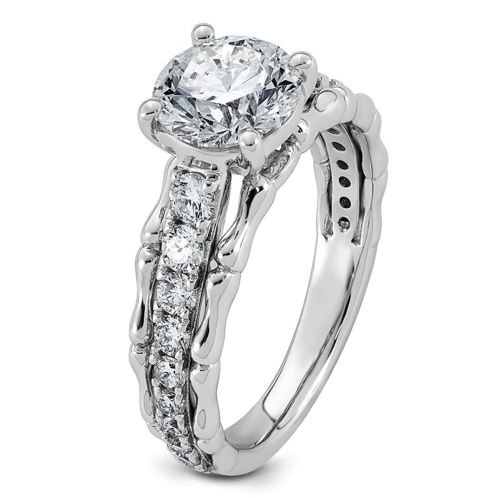 14kw 2ct Certified Round Center Lab Grown Diamond VS+ F+ Comp Ring