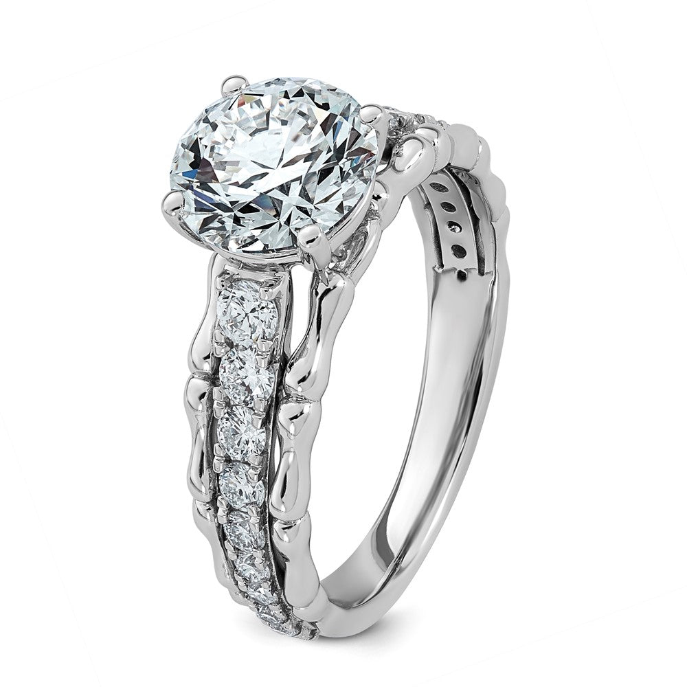 14kw 2 1/2ct Certified Round Center Lab Grown Diamond VS+ F+ Comp Ring