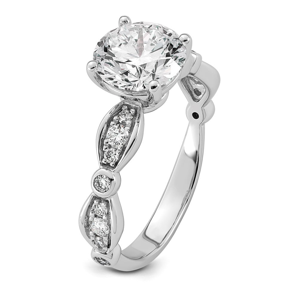 14kw 2 1/4ct Cert Round Center Lab Grown Diamond VS+ F+ Comp Ring