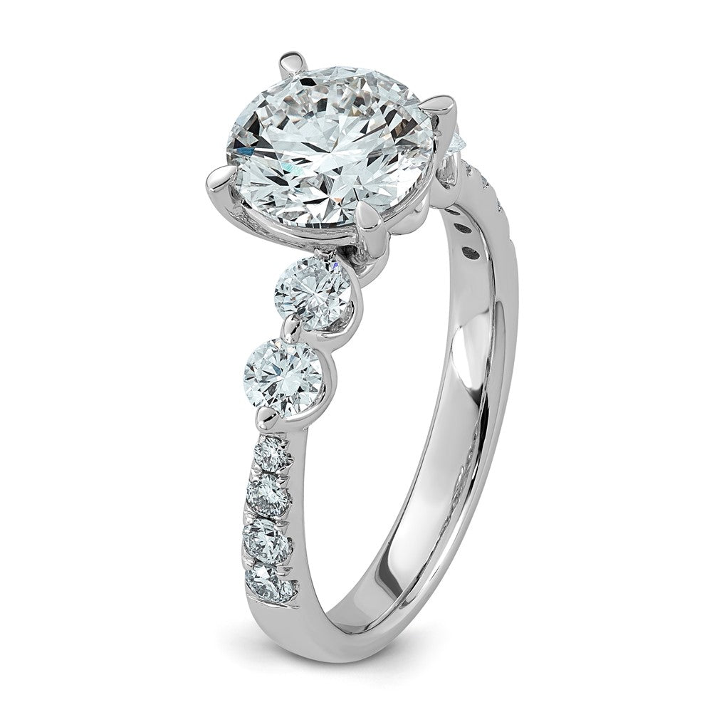 14kw 2 5/8ct Cert Rd Ctr Lab Grown Dia VS+ F+ w/ Round Sides Comp Ring