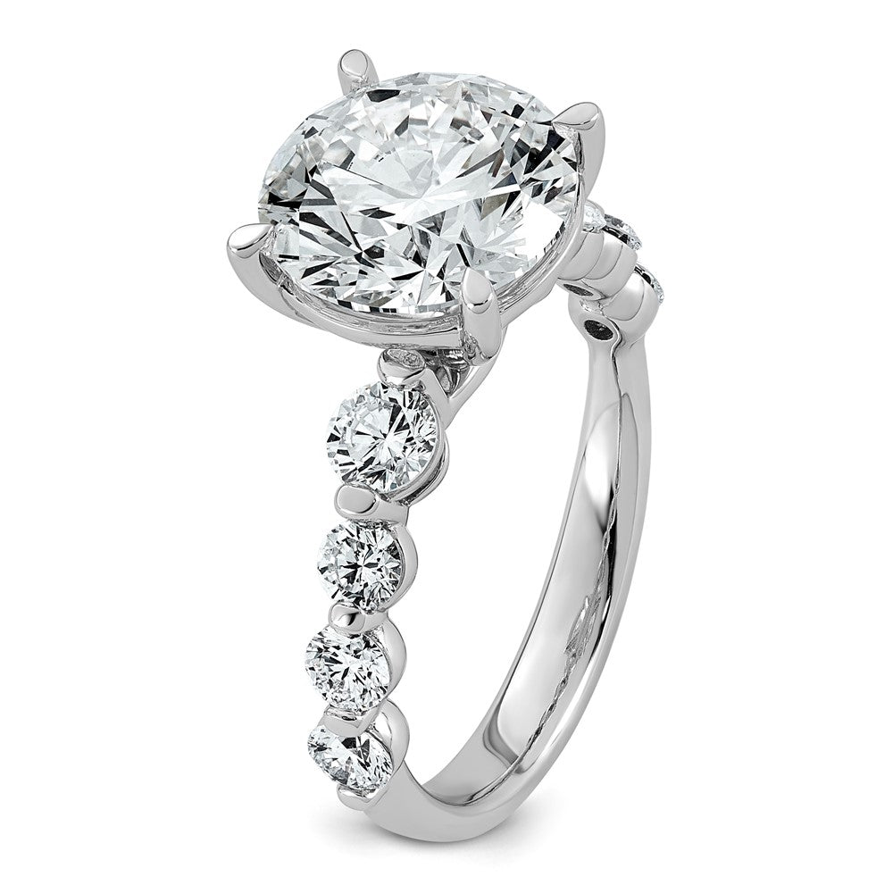 14kw 5ct Certified Rd Ctr Lab Grown Dia VS+ F+ w/ Round Sides Comp Ring