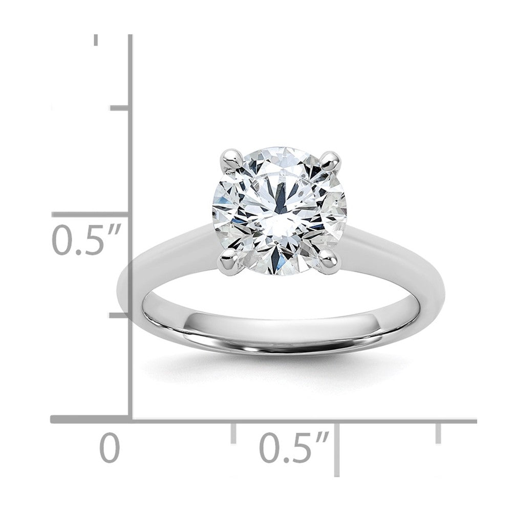 14kw 2ct Cert Lab Grown VS+ F+ Round 8X Comp Diamond Ring