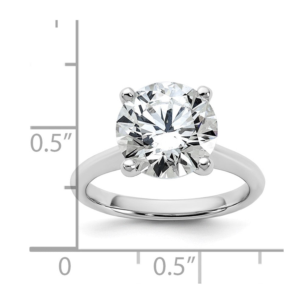 14kw 4ct Cert Lab Grown VS+ F+ Round 8X Comp Diamond Ring