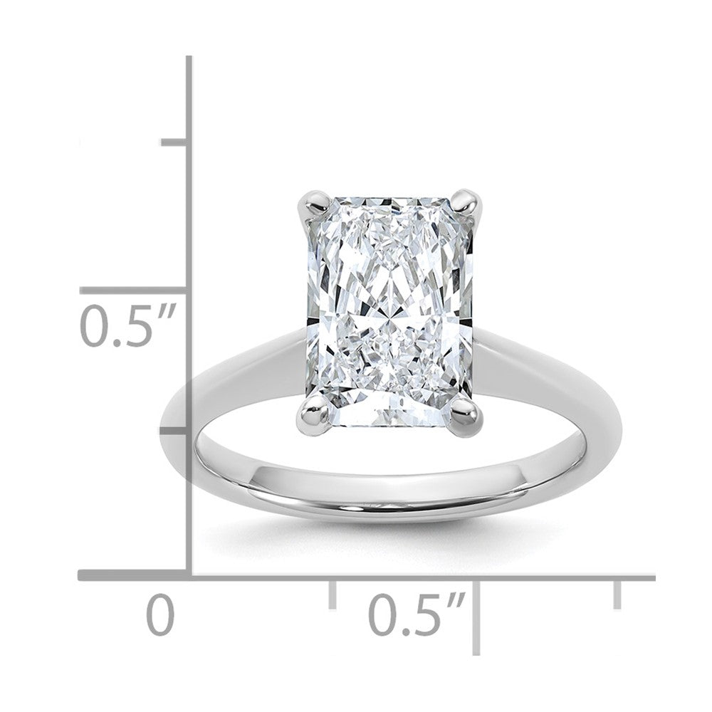 14kw 3ct Cert Lab Grown VS+ F+ Radiant 8X Comp Diamond Ring