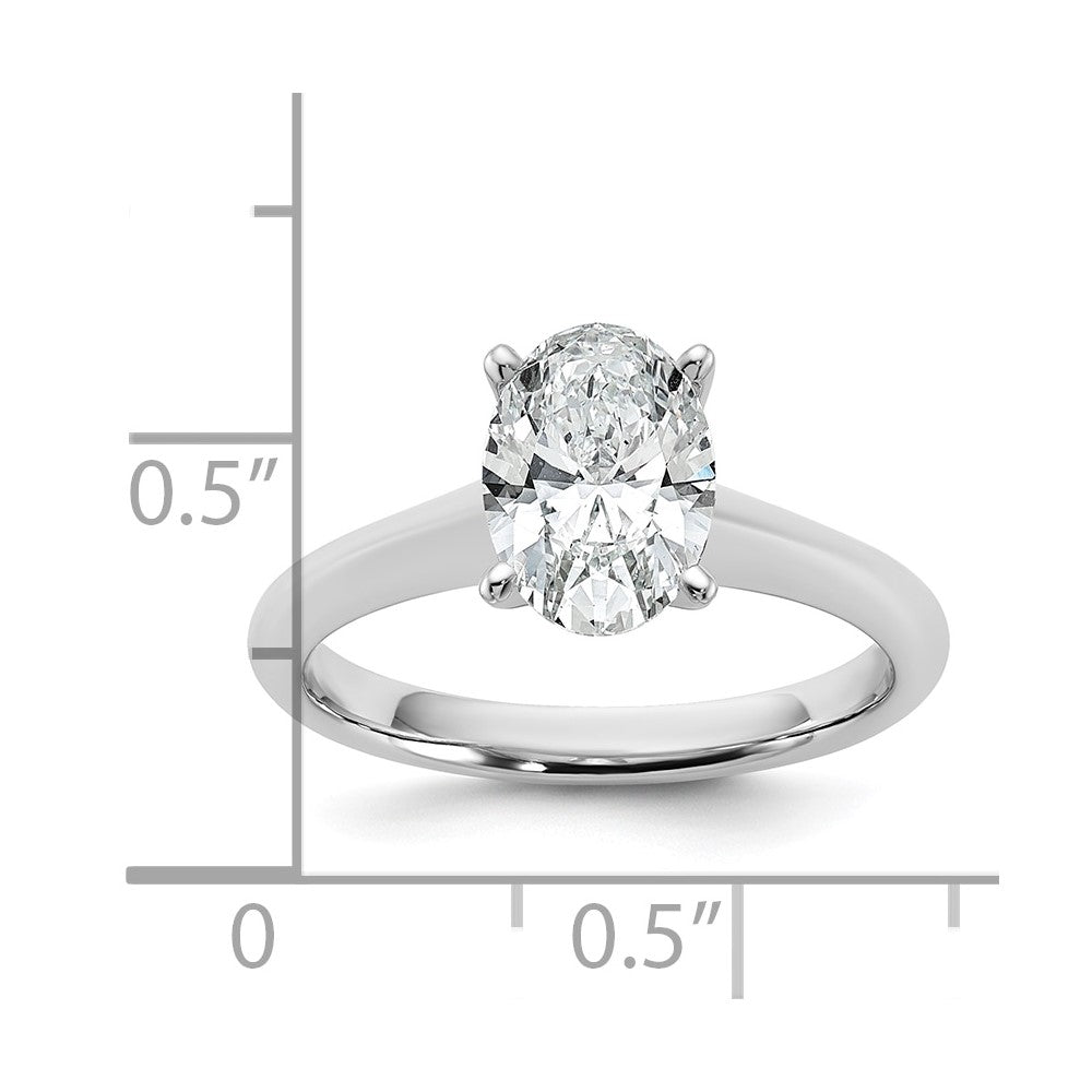 14kw 1.5ct Cert Lab Grown VS+ F+ Oval 8X Comp Diamond Ring