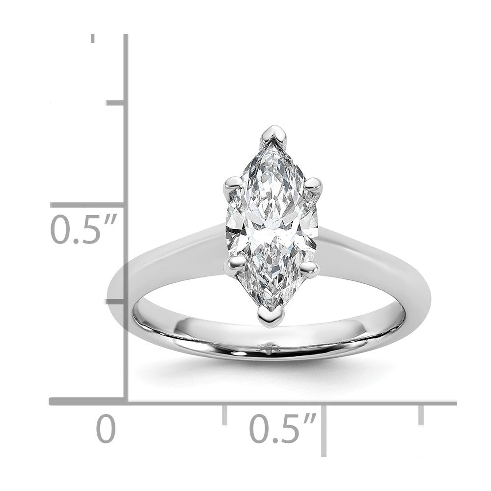14kw 1.5ct Cert Lab Grown VS+ F+ Marquise 8X Comp Diamond Ring