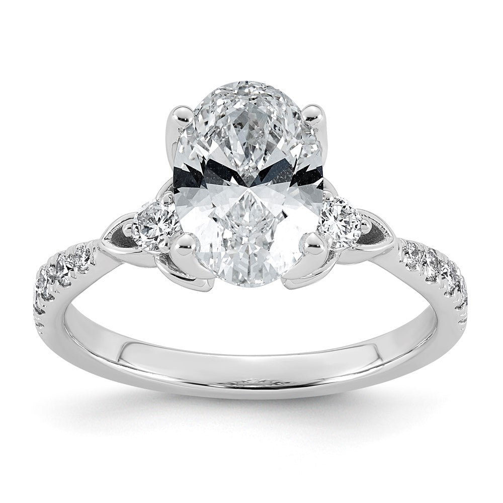 14kw 2 1/3ct Cert Oval Center Lab Grown Dia VS+ F+ Engagement Ring
