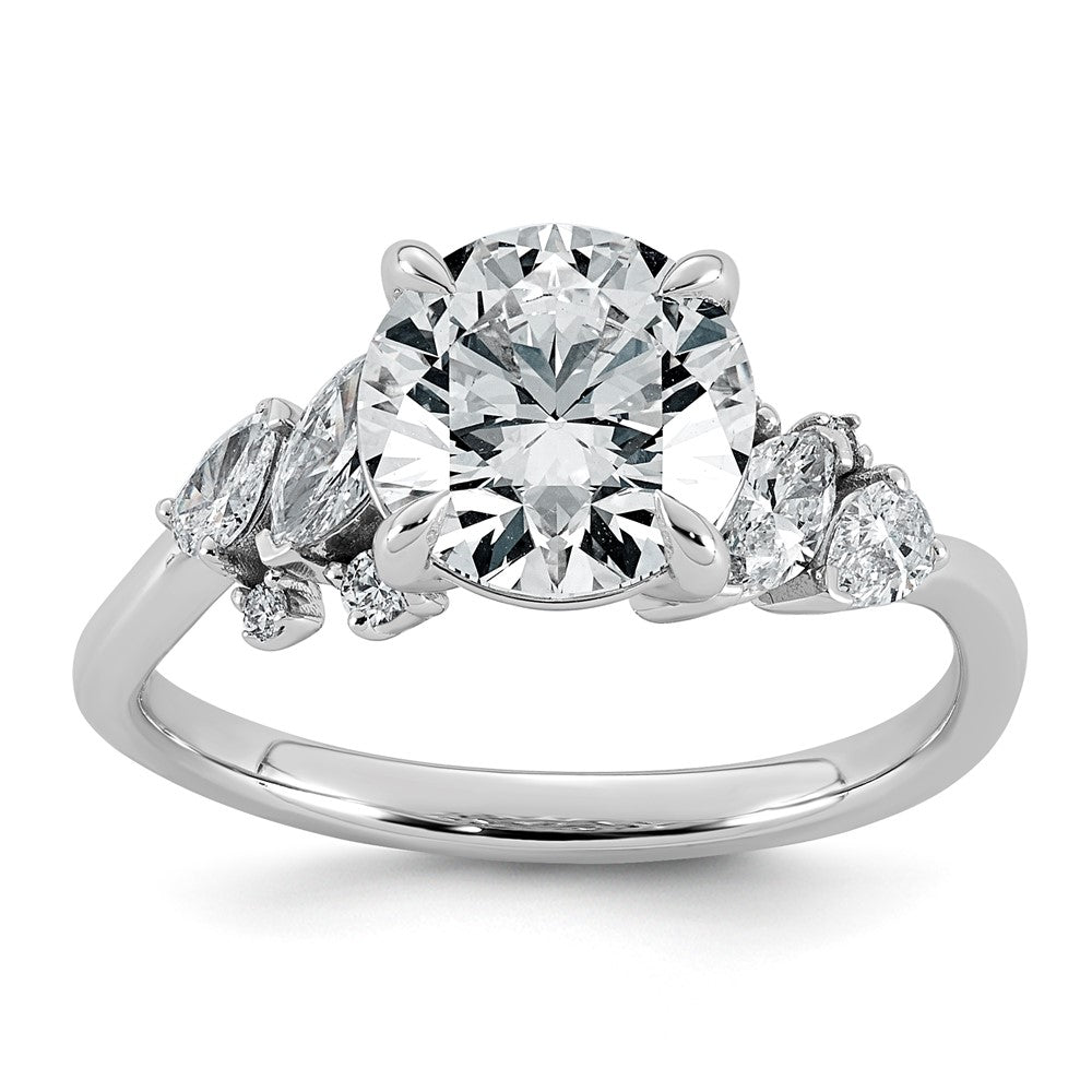 14kw 2 1/2ct Cert Round Center Lab Grown Dia VS+ F+ Comp Ring