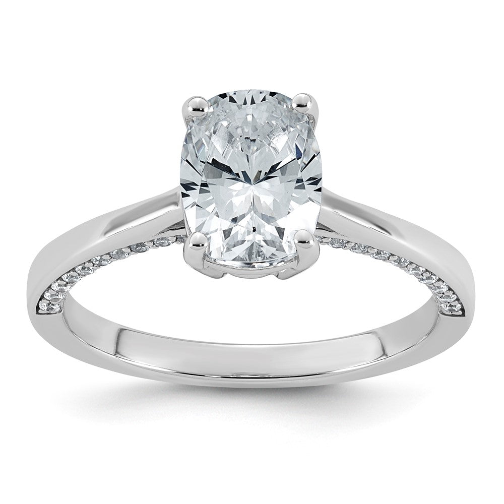 14kw 1 1/5ct Long Cushion Center Lab Grown Dia VS+ F+ Complete Ring