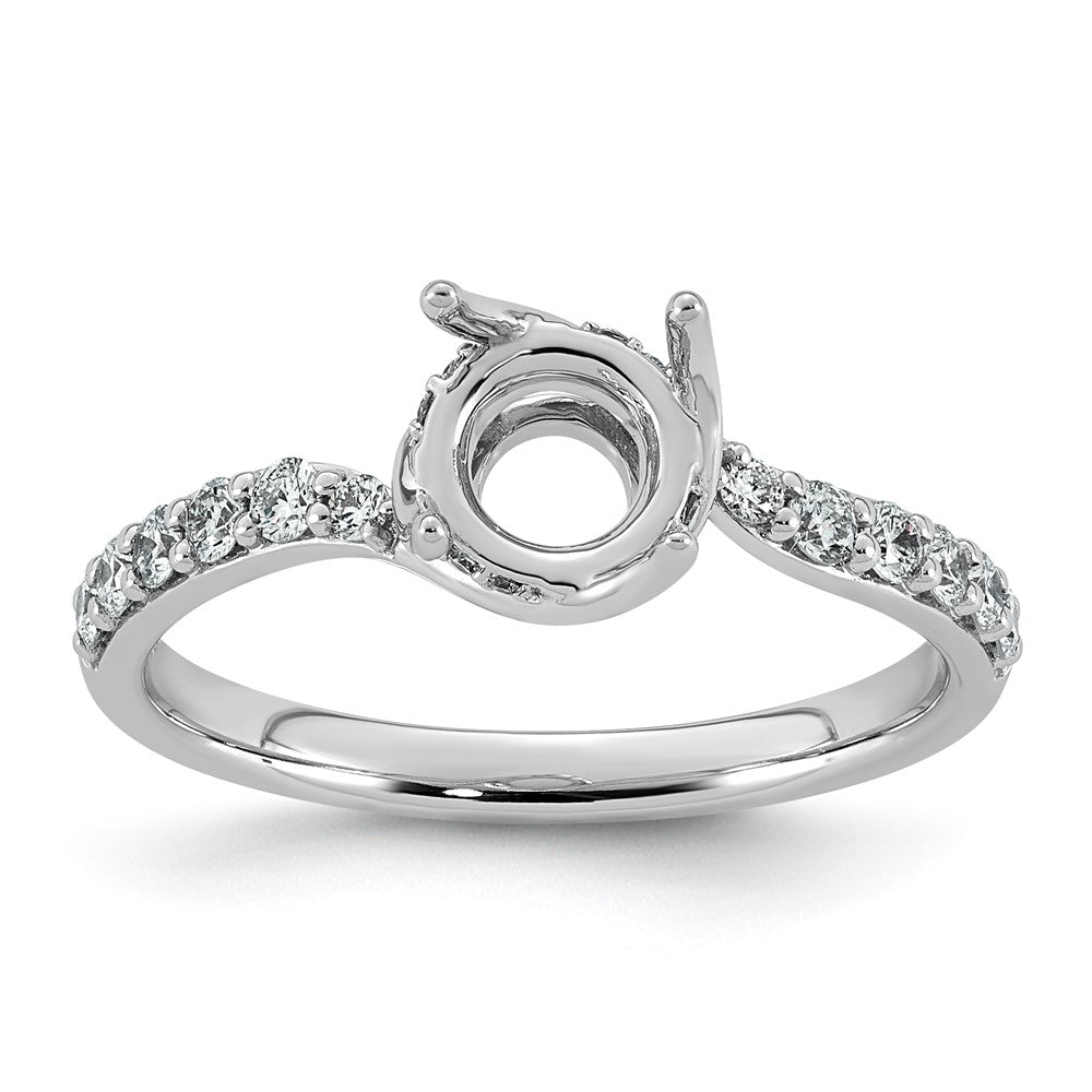 14kw 1/3ct Oval Center Lab Grown Dia VS+ F+ Semi-mount Twist Ring