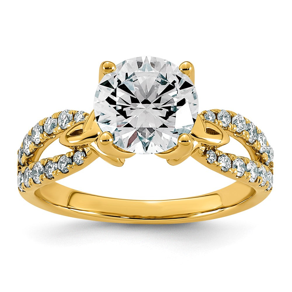 14ky 2 1/3ct Certified Round Center Lab Grown Dia VS+ F+ Comp Ring