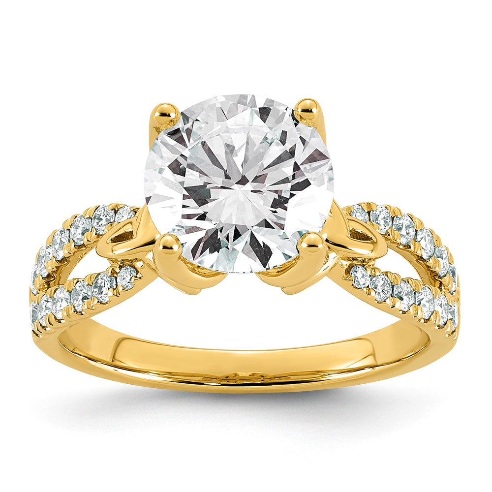14ky 3ct Certified Round Center Lab Grown Dia VS+ F+ Comp Ring