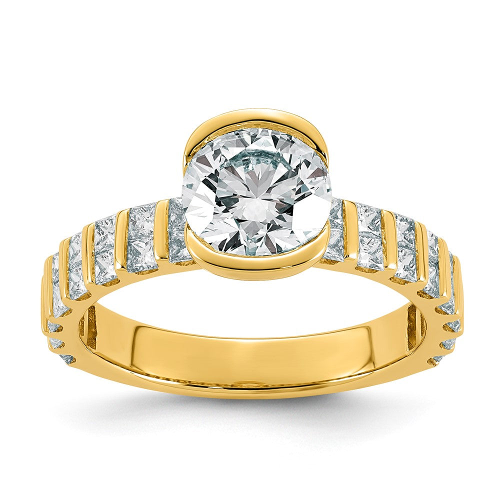 14ky 2 1/2ct Cert Round Center Lab Grown Dia VS+ F+ Comp Ring