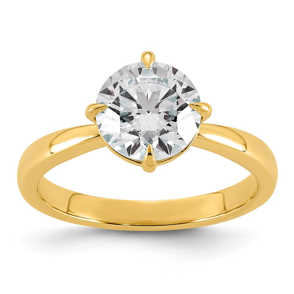 14ky 2ct Cert Round Center Lab Grown Dia VS+ F+ Comp Solitaire Ring