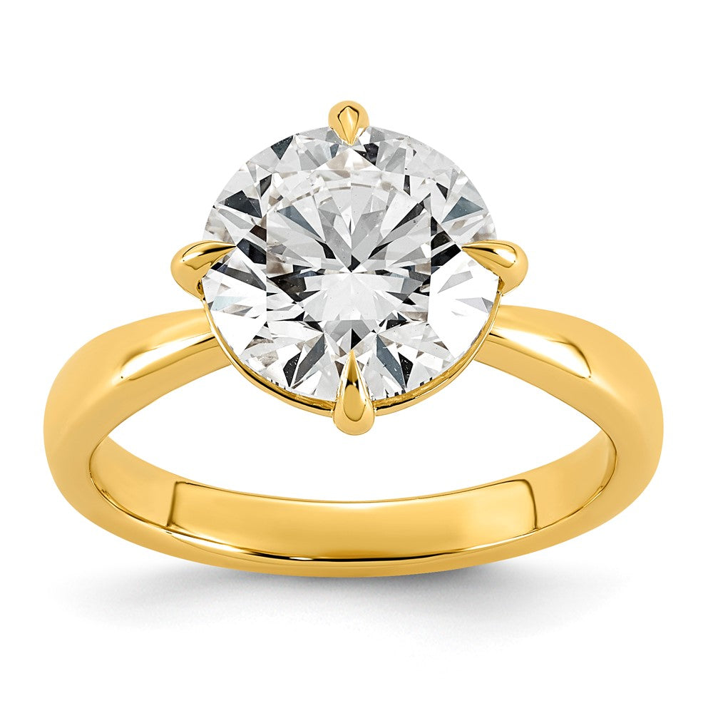 14ky 3 1/2ct Cert Round Center Lab Grown Dia VS+ F+ Comp Solitaire Ring