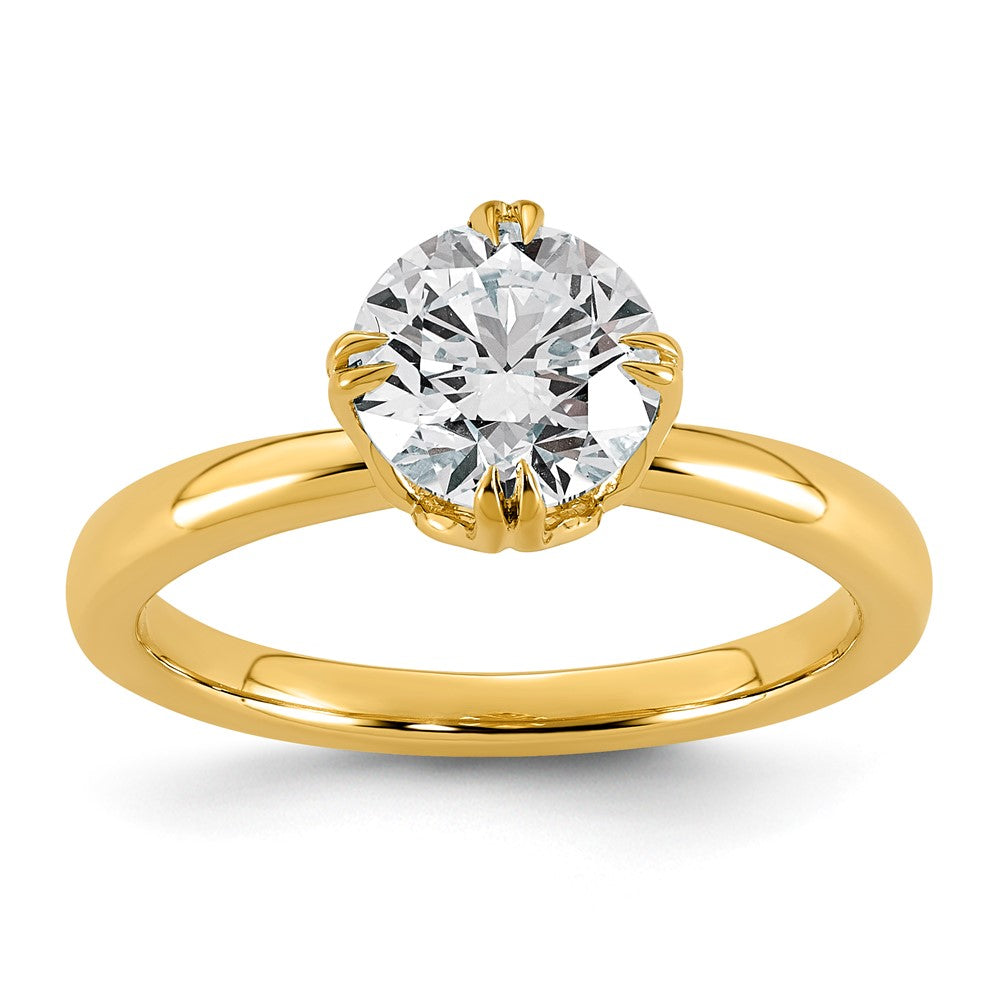14ky 1 1/2ct Cert Round Center Lab Grown Dia VS+ F+ Solitaire Ring