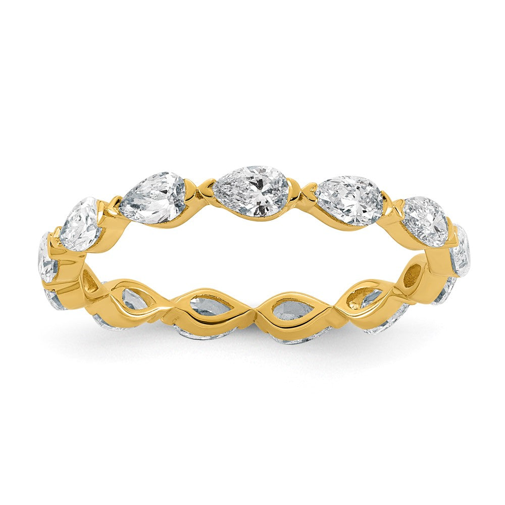 14k Pear Lab Grown Dia VS+ F+ Eternity Ring